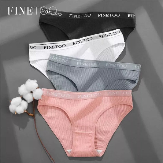 FINETOO 3PCS Women's Cotton Panties Set - M-2XL