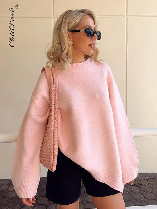 Pink O-neck Sweater